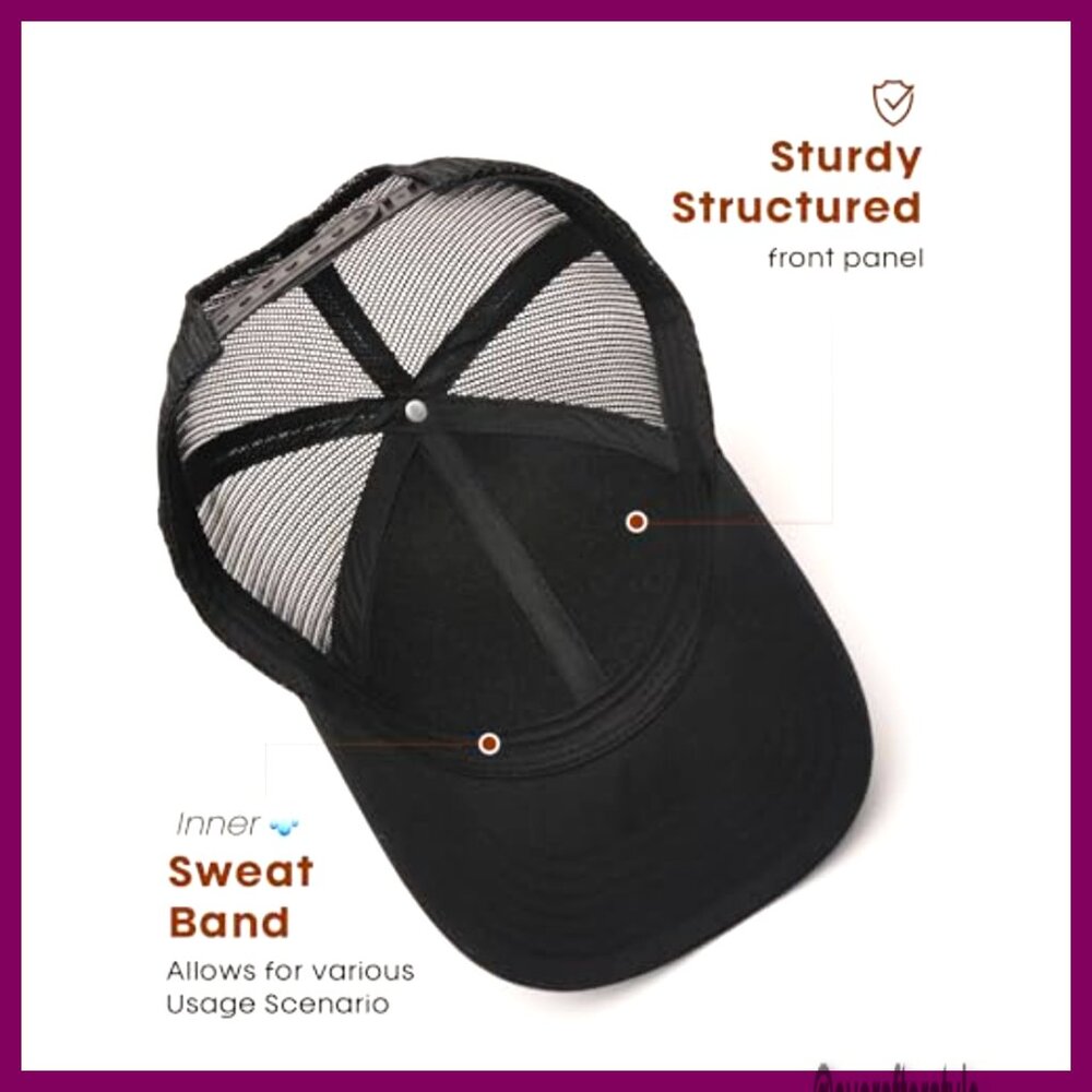Structured Trucker Hat Adjustable Mesh Baseball C… - image 4